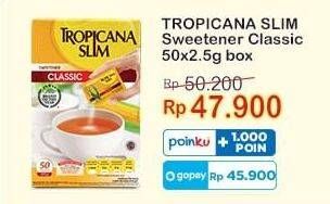 Promo Harga Tropicana Slim Sweetener Classic 50 pcs - Indomaret