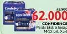 Confidence Adult Pants Slim & Fit Extra Absorb 6 pcs Diskon 14%, Harga Promo Rp62.000, Harga Normal Rp72.900