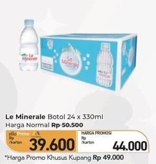 Promo Harga Le Minerale Air Mineral per 24 botol 330 ml - Carrefour