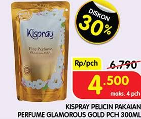 Promo Harga Kispray Pelicin Pakaian Glamorous Gold 300 ml - Superindo