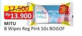 Promo Harga Mitu Baby Wipes Fresh & Clean Pink Blooming Cherry 50 pcs - Alfamart