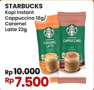 Promo Harga Starbucks Kopi Instant Caramel Latte, Cappuccino 18 gr - Indomaret