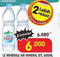 Promo Harga Le Minerale Air Mineral 600 ml - Superindo