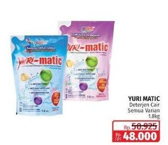 Promo Harga YURI MATIC Detergent Liquid All Variants 1800 gr - Lotte Grosir