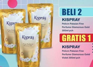 Promo Harga Kispray Pelicin Pakaian Glamorous Gold, Violet 300 ml - Indomaret