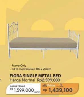 Promo Harga Trans Living Fiora Single Metal Bed  - Carrefour