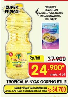 Promo Harga Tropical Minyak Goreng 2000 ml - Superindo