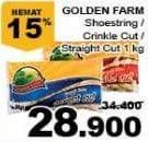Promo Harga GOLDEN FARM French Fries Shoestring, Crinkle, Straight 1000 gr - Giant