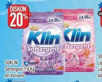 Promo Harga So Klin Softergent All Variants 1800 gr - Hypermart