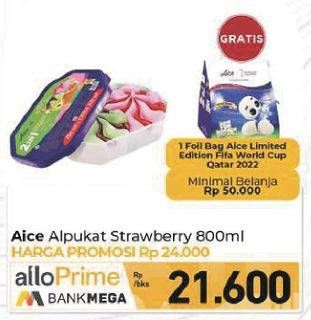 Promo Harga Aice Sundae Alpukat Strawberry 800 ml - Carrefour