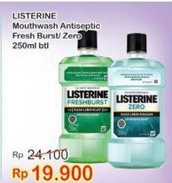 Promo Harga LISTERINE Mouthwash Antiseptic Fresh Burst, Zero 250 ml - Indomaret