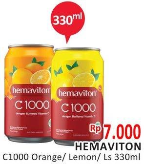 Promo Harga HEMAVITON C1000 Lemon, Orange, Less Sugar 330 ml - Alfamidi