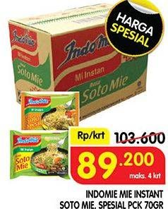 Promo Harga INDOMIE Mi Kuah Soto Mie, Soto Spesial per 40 pcs 70 gr - Superindo