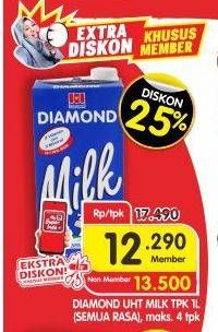 Promo Harga DIAMOND Milk UHT All Variants 1000 ml - Superindo