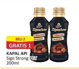 Promo Harga KAPAL API Kopi Signature Drink Strong Black Coffee 200 ml - Alfamart