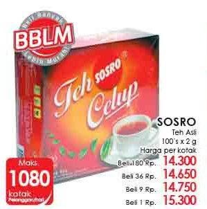 Promo Harga Sosro Teh Celup per 100 pcs 2 gr - LotteMart
