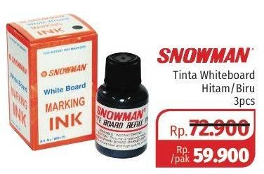 Promo Harga SNOWMAN Tinta Whiteboard Blue, Black 3 pcs - Lotte Grosir