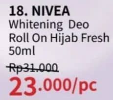 Promo Harga Nivea Deo Roll On Whitening Hijab Fresh 50 ml - Guardian