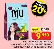 Promo Harga NYU Hair Color Nature Natural Bleach, Coppery Brown, Burgundy  - Superindo