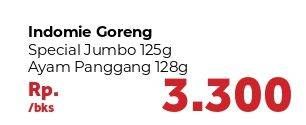 Promo Harga INDOMIE Mi Goreng Jumbo Spesial, Ayam Panggang 127 gr - Carrefour