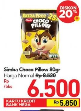 Promo Harga SIMBA Choco Pillow 80 gr - Carrefour