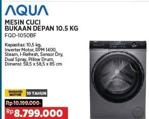 Promo Harga Aqua FQD-1050BF Mesin Cuci Bukaan Depan 10.5 kg  - COURTS