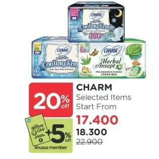 Promo Harga Charm Daun Sirih + Herbal Non Wing 23cm, Wing 23cm, Wing 26cm 14 pcs - Watsons
