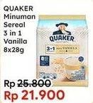 Promo Harga Quaker Oatmeal 3in1 Vanilla per 8 pcs 28 gr - Indomaret