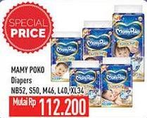 Promo Harga Mamy Poko Perekat Extra Soft L40, M46, NB52, S50, XL34 34 pcs - Hypermart