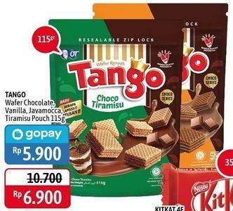 Promo Harga TANGO Wafer Choco Tiramisu, Chocolate, Javamocca, Vanilla Milk 115 gr - Alfamidi