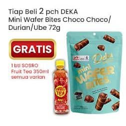 Promo Harga Dua Kelinci Deka Mini Wafer Bites Choco Choco, Durian, Ube 80 gr - Indomaret