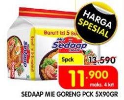 Promo Harga SEDAAP Mie Goreng per 5 pcs 90 gr - Superindo