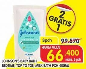 Promo Harga JOHNSONS Baby Bath/Baby Milk Bath 400ml  - Superindo