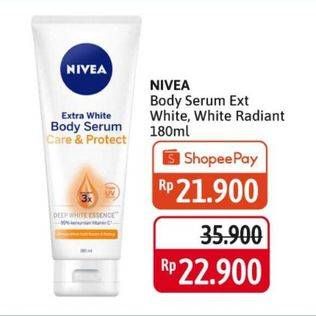 Promo Harga NIVEA Body Serum Extra White Care Protect, Extra White Radiant Smooth 180 ml - Alfamidi