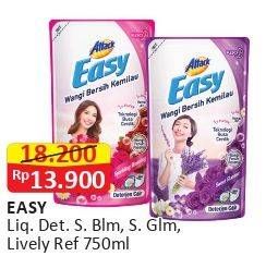 Promo Harga ATTACK Easy Detergent Liquid Sparkling Blooming, Lively Energetic, Purple Blossom 750 ml - Alfamart