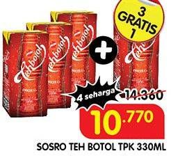 Promo Harga SOSRO Teh Botol 330 ml - Superindo