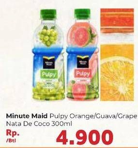 Promo Harga MINUTE MAID Juice Pulpy Aloe Vera White Grape, Guava, Orange, White Grape Nata De Coco 300 ml - Carrefour