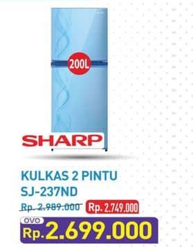 Promo Harga Sharp SJ-237ND | Refrigerator 205ltr  - Hypermart