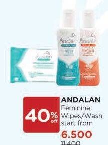 Promo Harga Andalan Feminine Wipes/ Wash  - Watsons