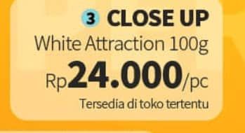 Promo Harga Close Up Pasta Gigi White Attraction 100 gr - Guardian