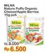 Promo Harga MILNA Nature Puffs Organic Cheese, Apple Mix Berries 15 gr - Indomaret