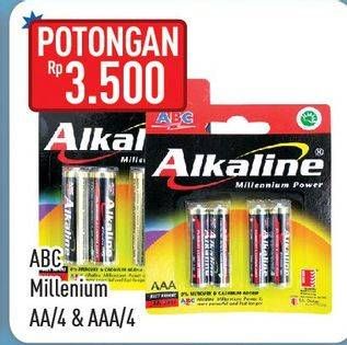 Promo Harga ABC Battery Alkaline AA, AAA 4 pcs - Hypermart