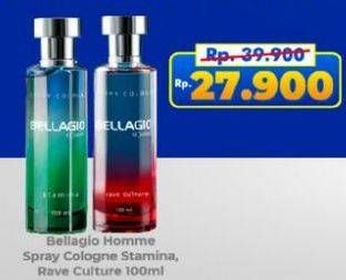 Promo Harga Bellagio Spray Cologne (Body Mist) Stamina, Rave Culture 100 ml - Alfamart