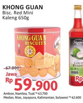 Promo Harga Khong Guan Assorted Biscuit Red Mini 650 gr - Alfamidi