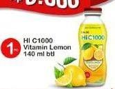 Promo Harga HI C 1000 Real Non Carbonated Vitamin C Drink Lemon 140 ml - Indomaret
