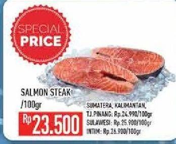 Promo Harga Salmon Steak per 100 gr - Hypermart