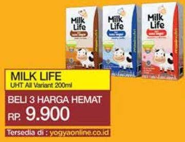 Promo Harga Milk Life UHT All Variants 200 ml - Yogya