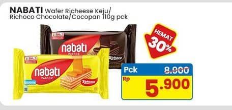 Promo Harga Nabati Wafer Richeese, Richoco, Cocopan 110 gr - Indomaret