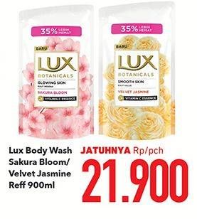 Promo Harga LUX Body Wash Sakura Bloom, Velvet Jasmine per 2 pouch 900 ml - Carrefour