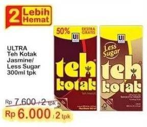 Promo Harga Ultra Teh Kotak Jasmine, Less Sugar 300 ml - Indomaret